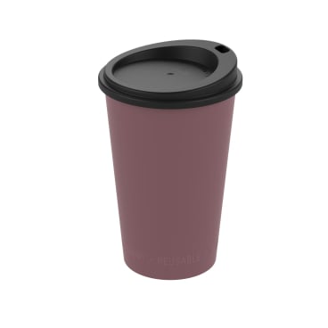 Kaffeebecher To Go, 0,3 Liter 1 Stück, Farbe: raffiniertes rot/schwarz - Bild-Darstellung des Produktes 1