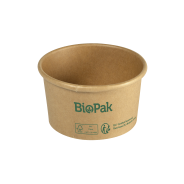 DUNI BioPak Ronda Bowl Short ungeteilt, 190 ml 1 Karton = 12 x 25 Stück, braun - Bild-Darstellung des Produktes 1