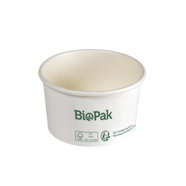 DUNI BioPak Ronda Bowl Short, ungeteilt 1 Karton = 12 x 25 Stück, 190 ml, weiß - Bild-Darstellung des Produktes 1