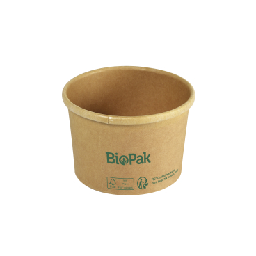 DUNI BioPak Ronda Bowl Short ungeteilt, 240 ml 1 Karton = 16 x 25 Stück, braun - Bild-Darstellung des Produktes 1