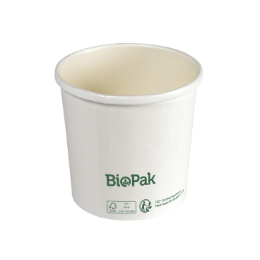 DUNI BioPak Ronda Bowl Short ungeteilt, 360 ml 1 Karton = 16 x 25 Stück, weiß - Bild-Darstellung des Produktes 1