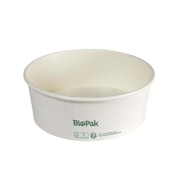 DUNI BioPak Ronda Bowl Wide+ ungeteilt, weiß 1 Karton = 12 x 25 Stück, 1300 ml, rund - Bild-Darstellung des Produktes 1