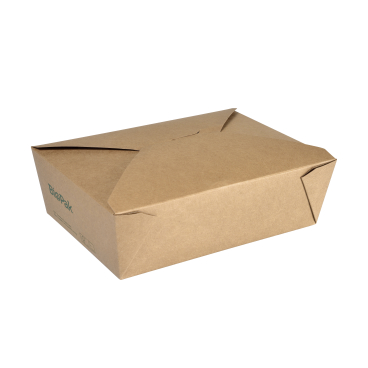 DUNI BioPak Bio Box , ungeteilt 1 Karton = 4 x 50 Stück, large, 1950 ml, braun - Bild-Darstellung des Produktes 1