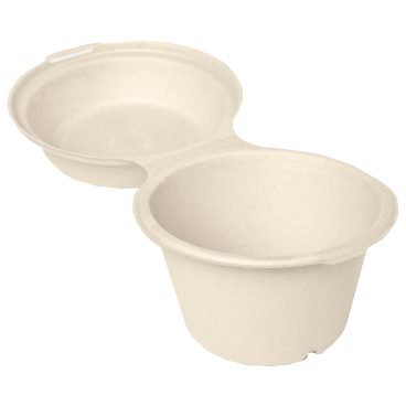 DUNI BioPak Bagasse Snackbox ungeteilt, mit Deckel 1 Karton = 4 x 50 Stück, 575 ml, braun - Bild-Darstellung des Produktes 1