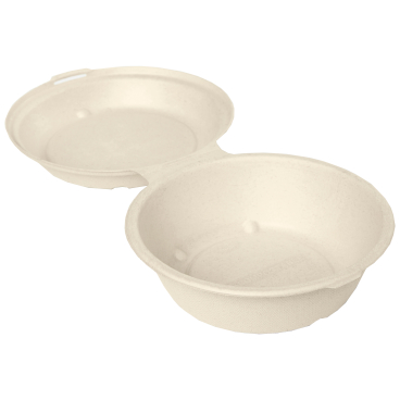 DUNI BioPak Bagasse Snackbox ungeteilt, mit Deckel 1 Karton = 6 x 50 Stück, 750 ml, braun - Bild-Darstellung des Produktes 1