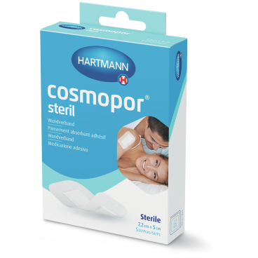 Cosmopor® Steril Wundverband 7,2 x 5 cm, hypoallergen 1 Karton = 10 Packungen à 5 Stück - Bild-Darstellung des Produktes 1