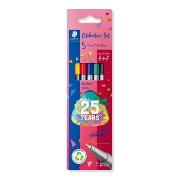 STAEDTLER triplus 334 Fineliner Celebration Set 1 Packung = 5 Stifte - Bild-Darstellung des Produktes 1