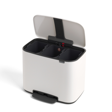 Brabantia Bo Treteimer, 3 x 11 Liter Farbe: White - Bild-Darstellung des Produktes 1
