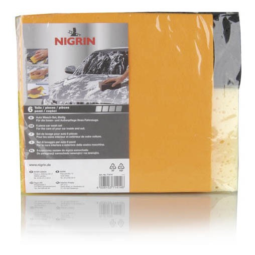 NIGRIN Auto Wasch-Set, 6-teilig