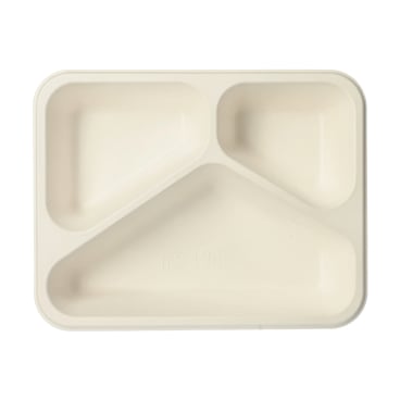 PAPSTAR Siegelschalen Mikrowellengeschirr, 3-geteilt, Höhe 4,5 cm 1 Packung = 125 Stück, weiß - Bild-Darstellung des Produktes 1