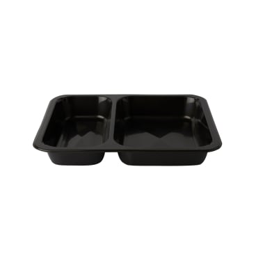 PAPSTAR Mikrowellenschalen Siegelschale, 866 ml, 2-geteilt 1 Karton = 10 Packungen à 50 Stück, schwarz - Bild-Darstellung des Produktes 1