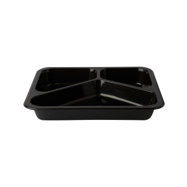 PAPSTAR Mikrowellenschalen Siegelschale, 765 ml, 3-geteilt 1 Karton = 10 Packungen à 50 Stück, schwarz - Bild-Darstellung des Produktes 1