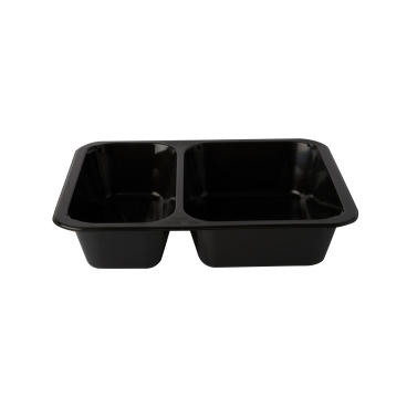 PAPSTAR Mikrowellenschalen Siegelschale, 1205 ml, 2-geteilt 1 Karton = 10 Packungen à 50 Stück, schwarz - Bild-Darstellung des Produktes 1