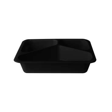 PAPSTAR Mikrowellenschalen Siegelschale, 1095 ml, 3-geteilt 1 Karton = 10 Packungen à 50 Stück, schwarz - Bild-Darstellung des Produktes 1