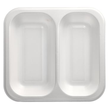PAPSTAR Take away, Siegelschalen, 1250 ml, 2-geteilt 1 Karton = 4 Packungen à 50 Stück, weiß - Bild-Darstellung des Produktes 1