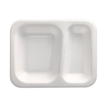 PAPSTAR Take away, Siegelschalen, 725 ml, 2-geteilt 1 Packung = 100 Stück, weiß - Bild-Darstellung des Produktes 1