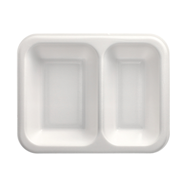 PAPSTAR Take away, Siegelschalen, 800 ml, 2-geteilt 1 Packung = 100 Stück, weiß - Bild-Darstellung des Produktes 1