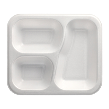 PAPSTAR Take away, Siegelschalen, 925 ml, 3-geteilt 1 Packung = 100 Stück, weiß - Bild-Darstellung des Produktes 1