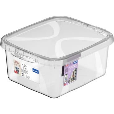 Rotho LONA Aufbewahrungsbox mit Deckel, transparent – Füllmenge: 2 Liter
