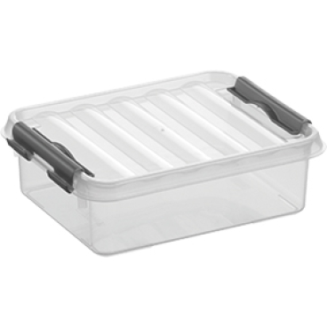 helit "the q-line" Aufbewahrungsbox mit Deckel, transparent 1 Box, 1 Liter - Bild-Darstellung des Produktes 1
