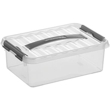 helit "the q-line" Aufbewahrungsbox mit Deckel, transparent 1 Box mit Tragegriff, 4 Liter - Bild-Darstellung des Produktes 1