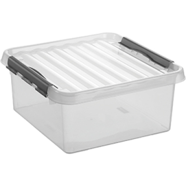 helit "the q-line" Aufbewahrungsbox mit Deckel, transparent 1 Box, 18 Liter - Bild-Darstellung des Produktes 1