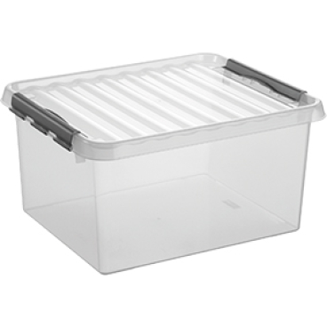 helit "the q-line" Aufbewahrungsbox mit Deckel, transparent 1 Box, 36 Liter - Bild-Darstellung des Produktes 1