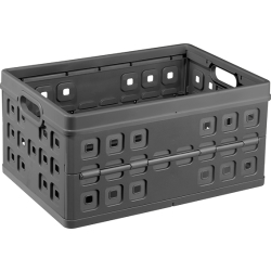 helit "the flap-line" Klappbox, anthrazit, Praktische Einkaufsbox lässt sich bei Nichtgebrauch einfach zusammenklappen, 1 Box, 46 Liter H6180288