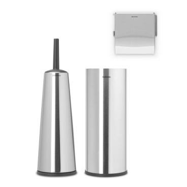 Brabantia ReNew Toilettenzubehör-Set, 3-teilig 1 Set, Matt Steel - Bild-Darstellung des Produktes 1