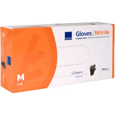ABENA® Classic Nitril Einweghandschuhe, schwarz 1 Packung = 100 Stück, Größe M - Bild-Darstellung des Produktes 1