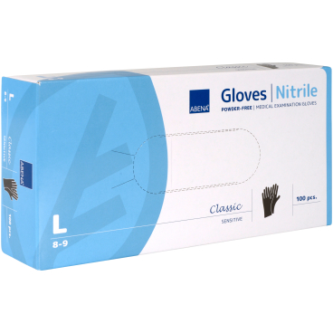 ABENA® Classic Nitril Einweghandschuhe, schwarz 1 Packung = 100 Stück, Größe L - Bild-Darstellung des Produktes 1