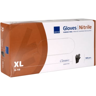 ABENA® Classic Nitril Einweghandschuhe, schwarz 1 Packung = 100 Stück, Größe XL - Bild-Darstellung des Produktes 1