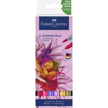 Faber-Castell Goldfaber Aqua Dual Marker Blumen 1 Packung = 6 Stück - Bild-Darstellung des Produktes 1