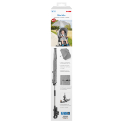 reer GmbH reer ShineSafe+ Kinderwagen-Sonnenschirm, UV 50+, Sonnenschirm ideal für den Rundum-Schutz, Farbe: grau-melange 84181