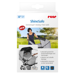 reer GmbH reer ShineSafe Sonnensegel, UV 50+, Sonnen Segel für alle gängigen Kinderwagen, Farbe: schwarz 84191