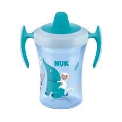 NUK Trainer Cup Trinklernflasche, Babyflasche mit auslaufsicherem Ventilsystem, Fassungsvermögen: 230 ml, farbig sortiert, ab 6 Monaten 10.255.387