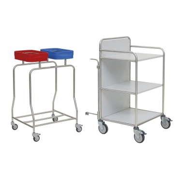 novocal Stationswagen SW 500 inkl. Frischwäscheablagen Kombination Zweifachsammler - Bild-Darstellung des Produktes 1