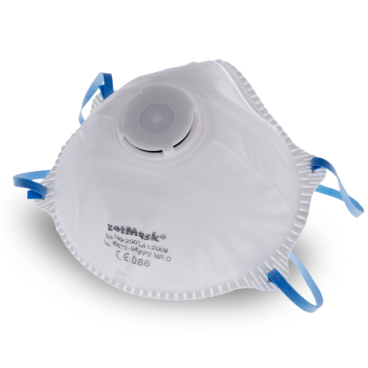 zetMask® FFP2 NR D Feinstaubfiltermasken, mit Ventil 1 Box = 10 Stück - Bild-Darstellung des Produktes 1