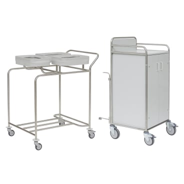 novocal Stationswagen SW 700 inkl. Hohem Frischwäscheschrank Kombination Dreifachsammler + 1 Schublade - Bild-Darstellung des Produktes 1