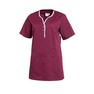 Leiber Schlupfkasack, kurzarm, Damen, beere/weiß Größe: M - Bild-Darstellung des Produktes 1