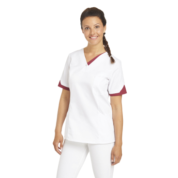 Leiber Damen Schlupfkasack, kurzarm, weiß/beere Größe: S - Bild-Darstellung des Produktes 1