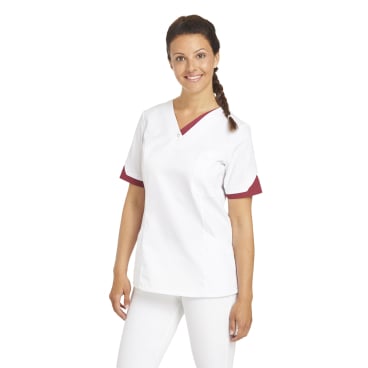 Leiber Damen Schlupfkasack, kurzarm, weiß/beere Größe: M - Bild-Darstellung des Produktes 1