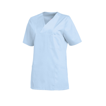 Leiber Damenkasack, kurzarm, leicht tailliert, hellblau Größe: M - Bild-Darstellung des Produktes 1