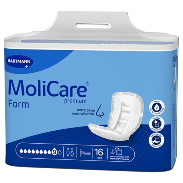 MoliCare® Premium Form Inkontinenzvorlage, 9 Tropfen 1 Karton = 4 Packungen à 16 Stück - Bild-Darstellung des Produktes 1