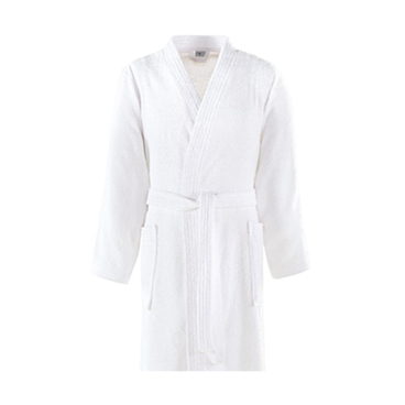 Linco Bademantel Kimono Baumwolle, weiß 1 Karton =10 Stück, Größe: M - Bild-Darstellung des Produktes 1