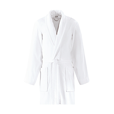 Linco Bademantel Velours Baumwolle, weiß 1 Karton =10 Stück, Größe: M - Bild-Darstellung des Produktes 1