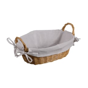 Kesper Brotkorb mit Textilfutter, mit Griff – Maße (B x T x H) : 32 x 23 x 10 cm