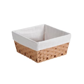 Kesper Brotkorb geflochten mit Stoffeinsatz, Kunststoff (PP) Maße (B x T x H) : 28,5 x 28,5 x 14,5 cm kaufen