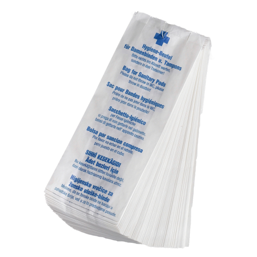 Hygienebeutel 7-sprachig bedruckt weiß