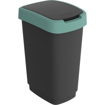 Rotho Mülleimer TWIST, 25 Liter Farbe: schwarz/ mistletoe green - Bild-Darstellung des Produktes 1